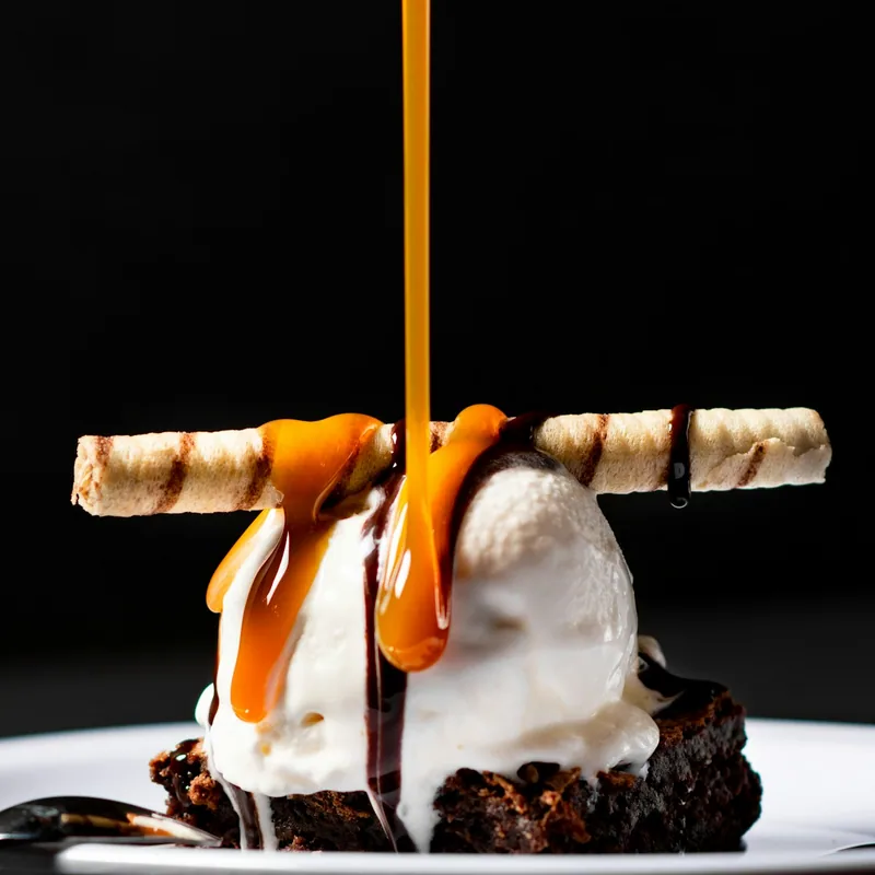 Brownie con helado